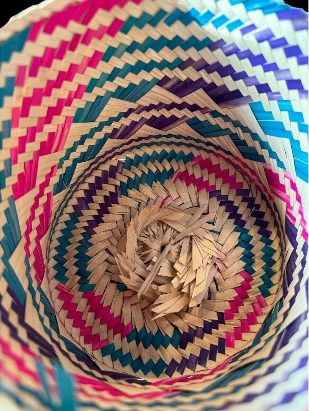Vintage Handwoven Basket With Lid. Made In Maine 6”T  6”D